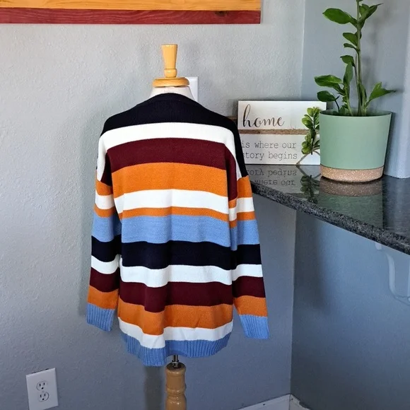 Striped Knit Cardigan | Size XL - Picture 4 of 5